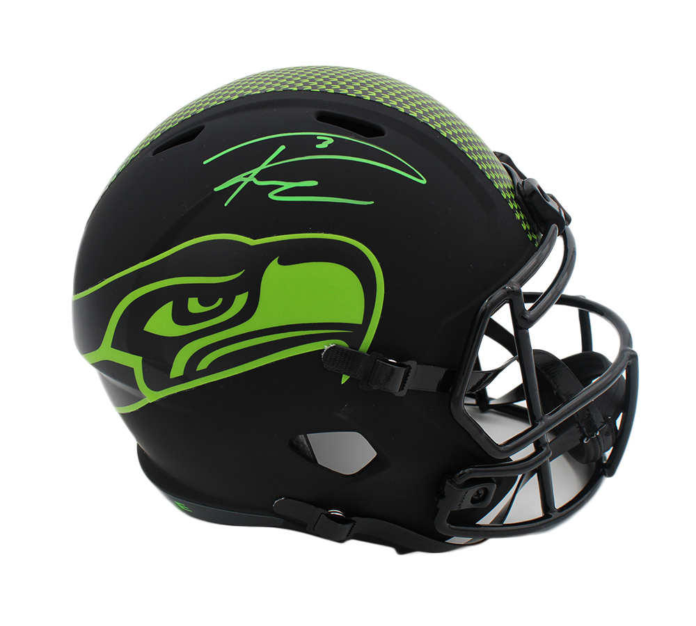 16785 Russell Wilson Signed Seattle Speed Full Size Eclipse NFL Helmet with Green Ink