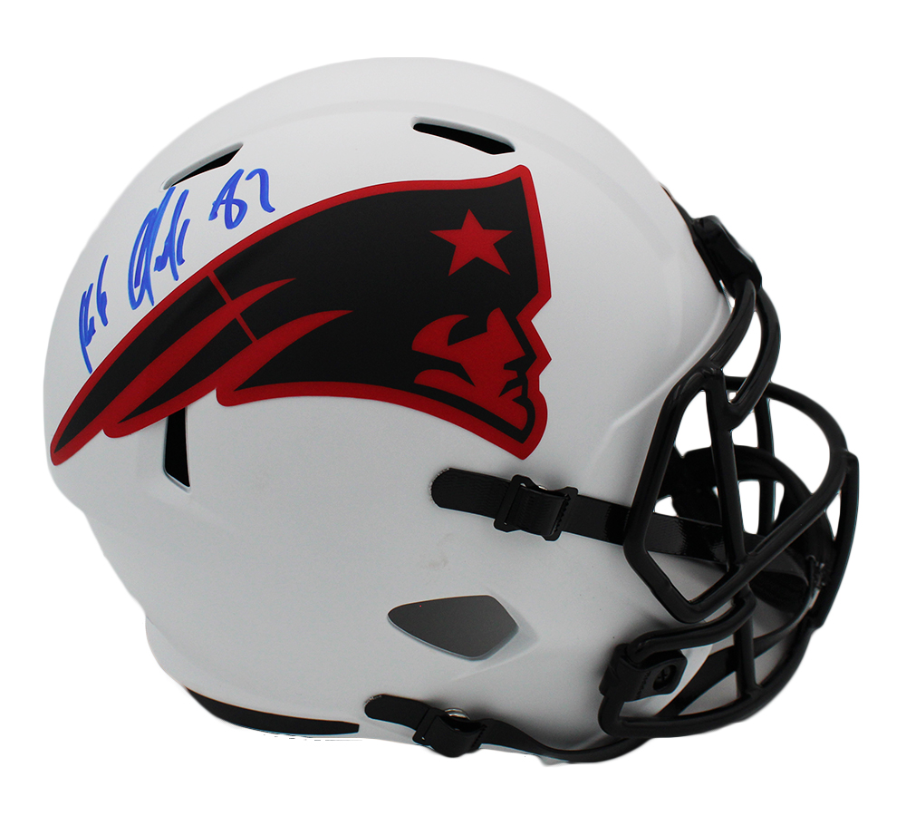 18608 Rob Gronkowski Signed   England Patriots Speed Full Size Lunar NFL Helmet