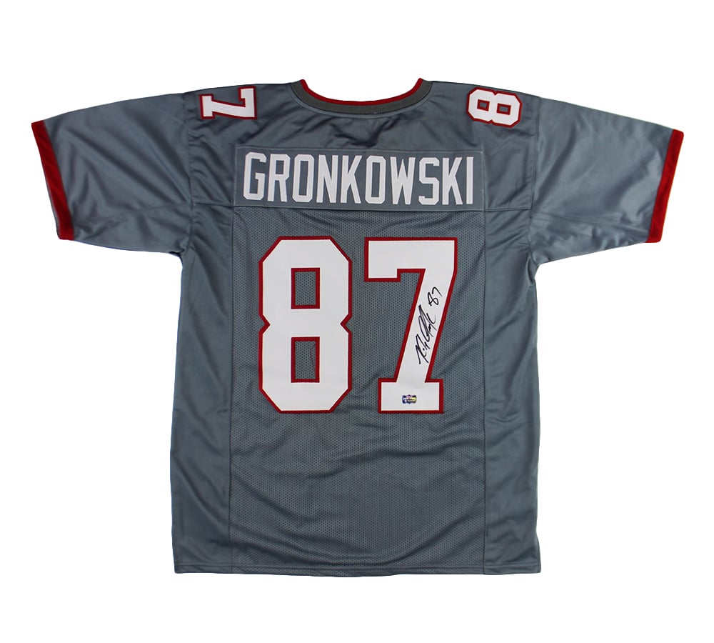 18612 Rob Gronkowski Signed Tampa Bay Custom Gray Jersey