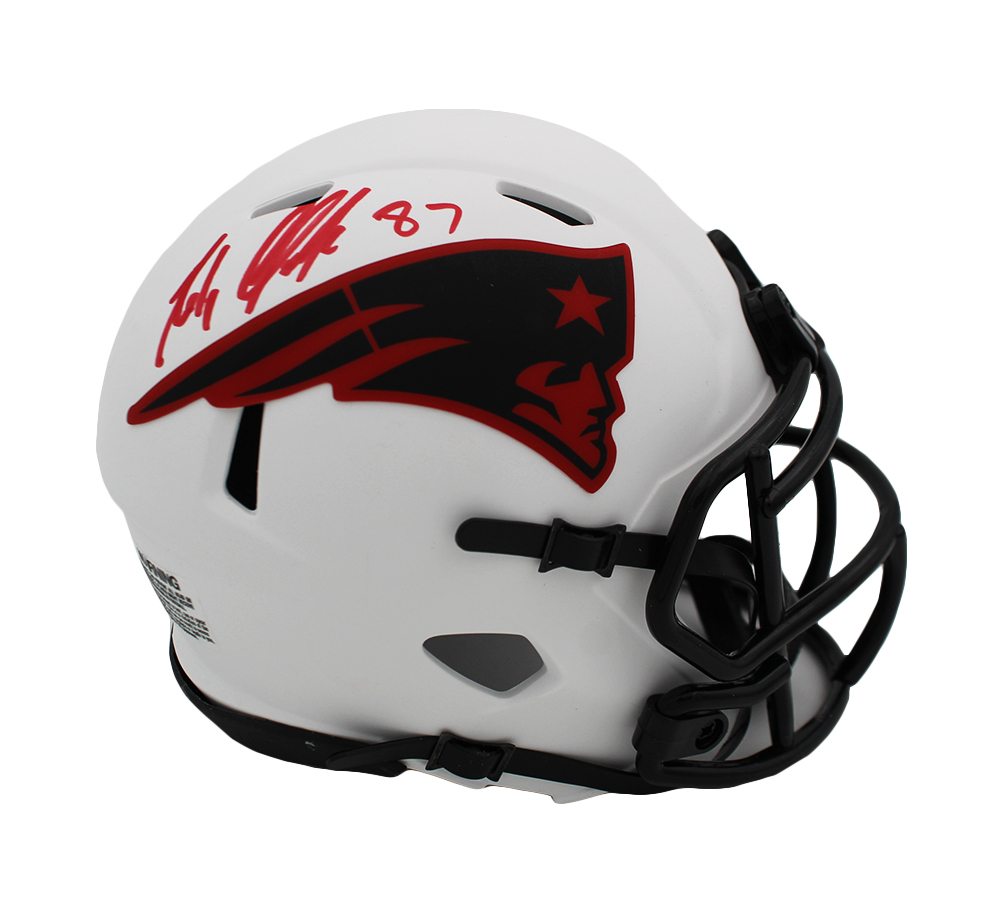 18617 Rob Gronkowski Signed   England Patriots Speed Lunar NFL Mini Helmet