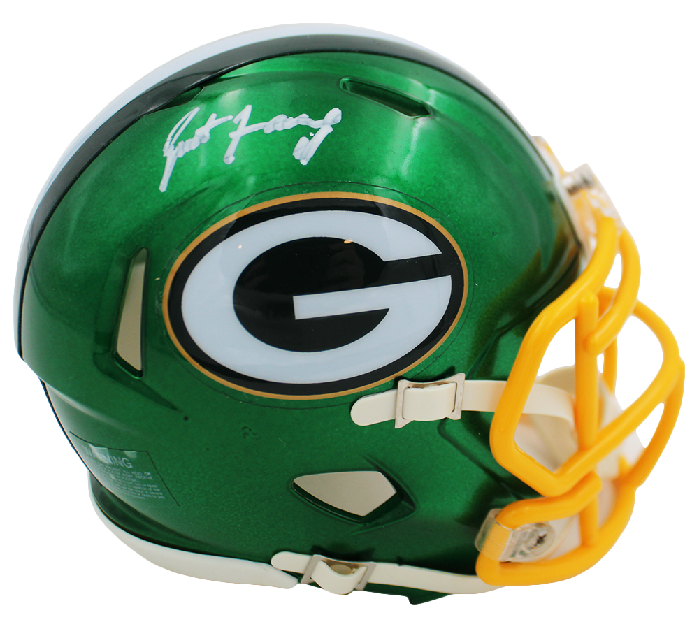 19155 Brett Favre Signed Green Bay Packers Speed Flash NFL Mini Helmet