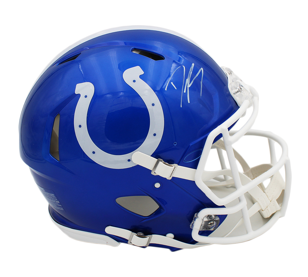 20419 Dwight Freeney Signed Indianapolis Colts Speed Authentic Flash NFL Helmet