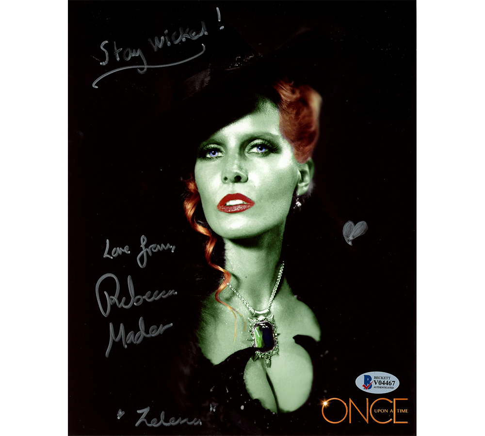 17812 8 x 10 in. Rebecca Mader Signed Once Upon a Time Unframed Photo - Green Face with Stay Wicked Inscription -  Radtke Sports