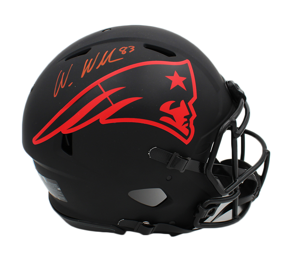 18572 NFL   England Patriots Wes Welker Signed Speed Authentic Eclipse Helmet