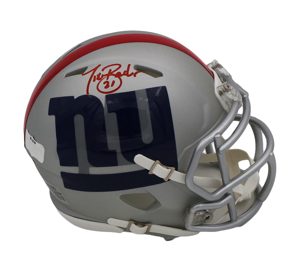 19679 NFL   York Giants Tiki Barber Signed Speed AMP Mini Helmet