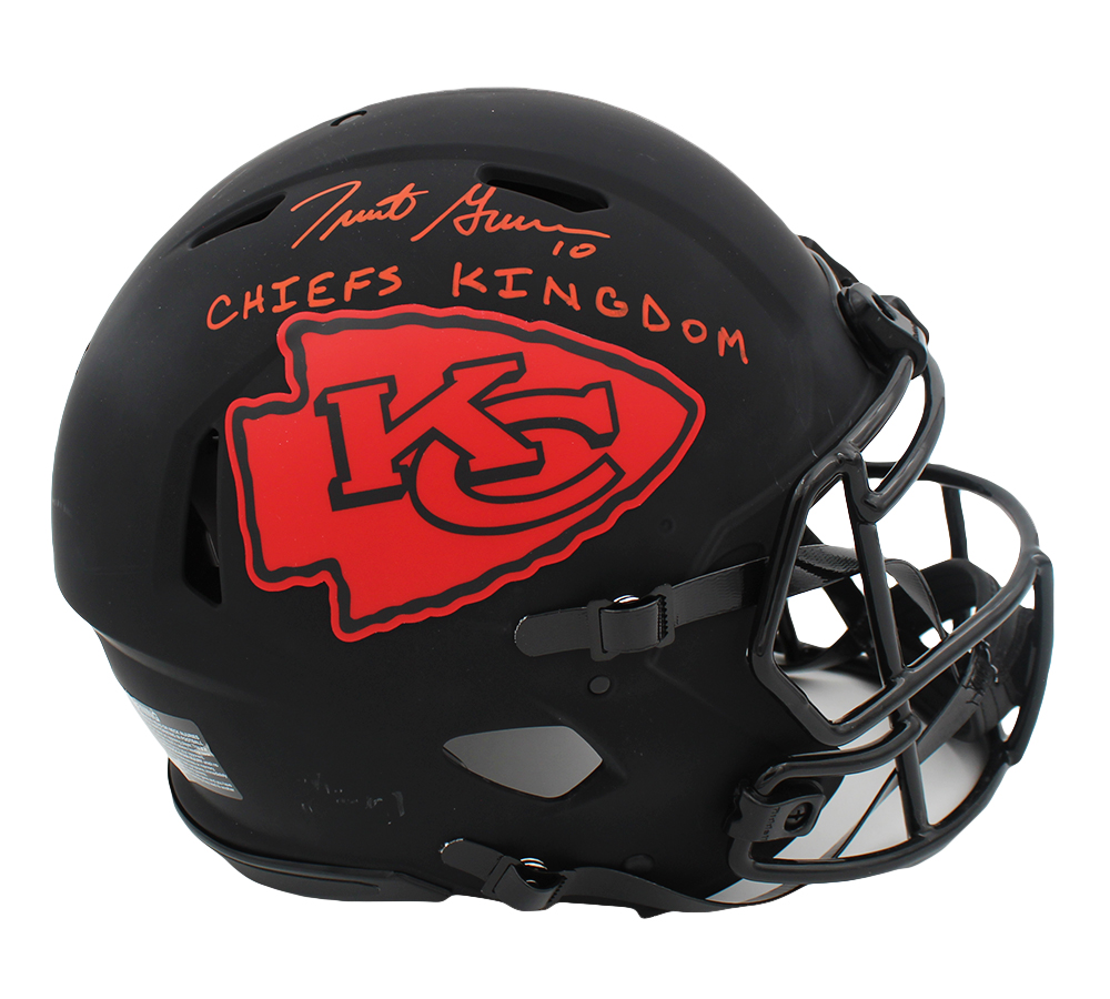 19696 NFL Kansas City Chiefs Trent Green Signed Speed Authentic Eclipse Helmet with Chiefs Kingdom Inscription