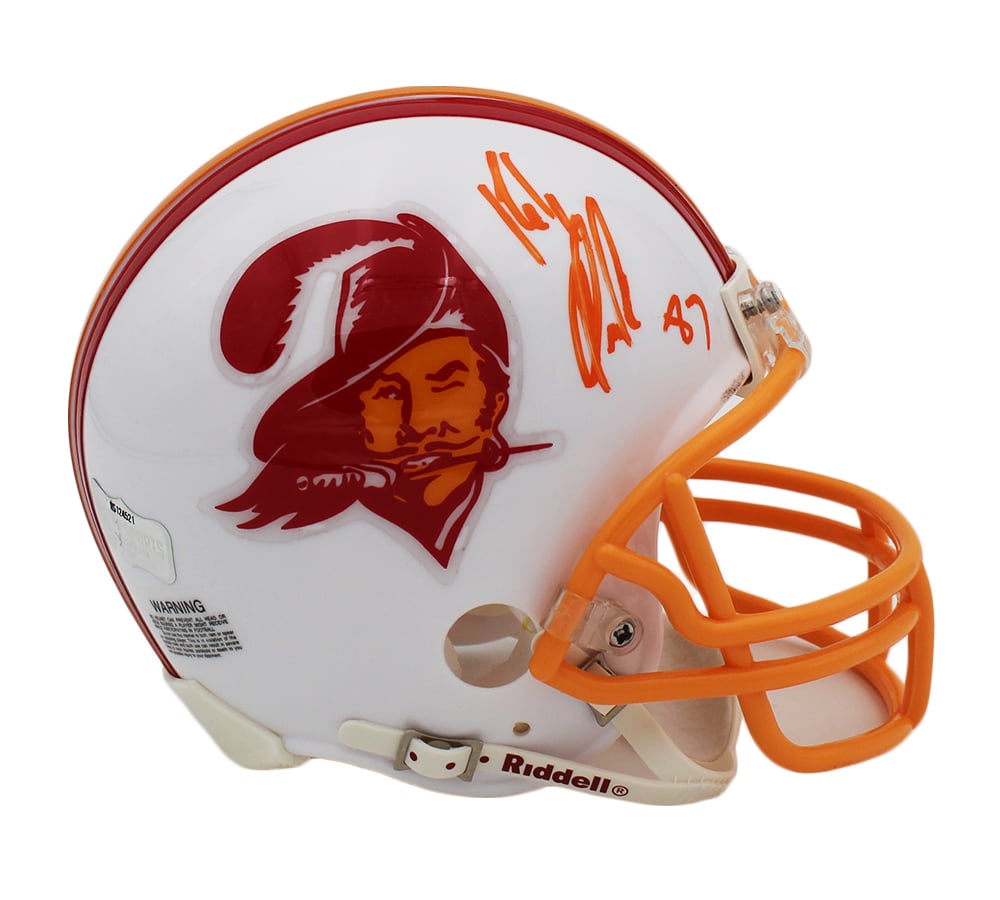 20297 NFL Tampa Bay Buccaneers Rob Gronkowski Signed Throwback White Mini Helmet