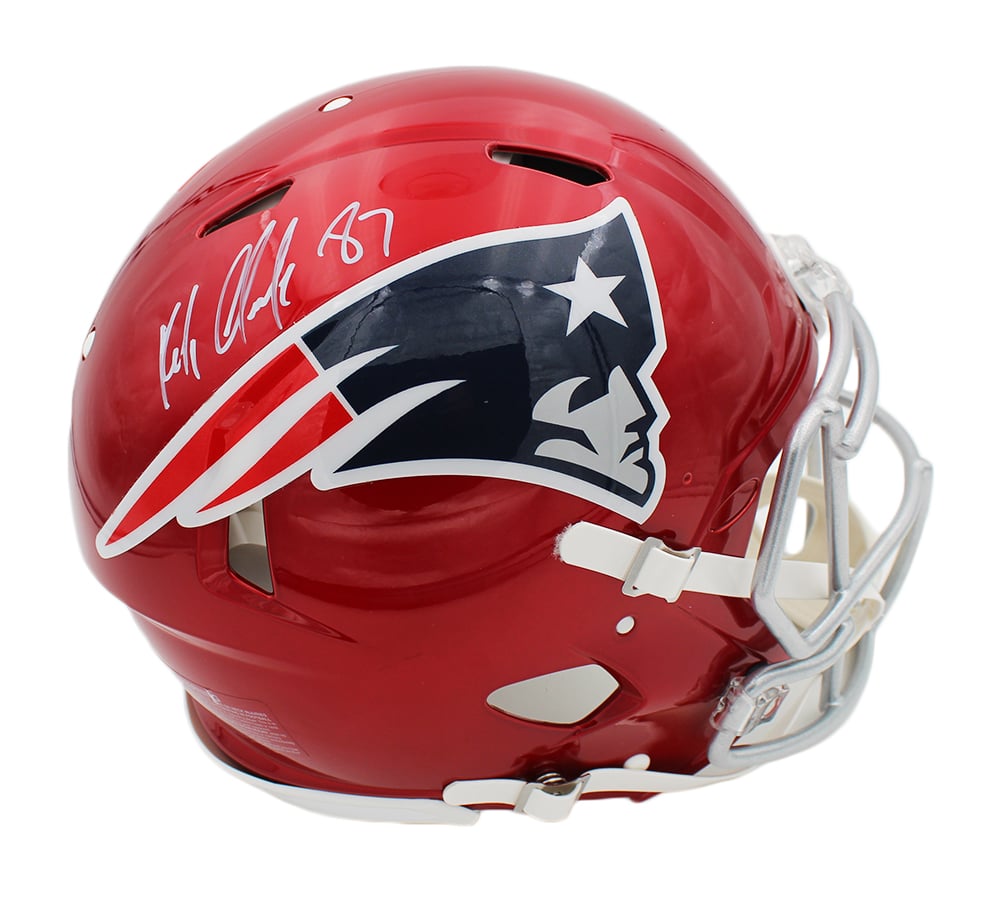 20301 NFL   England Patriots Rob Gronkowski Signed Speed Authentic Flash Helmet