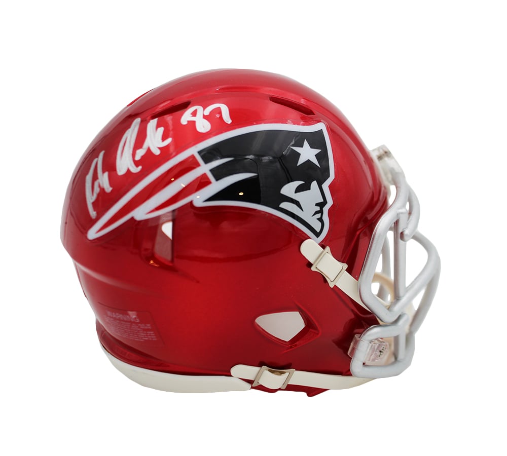 20304 NFL   England Patriots Rob Gronkowski Signed Speed Flash Mini Helmet