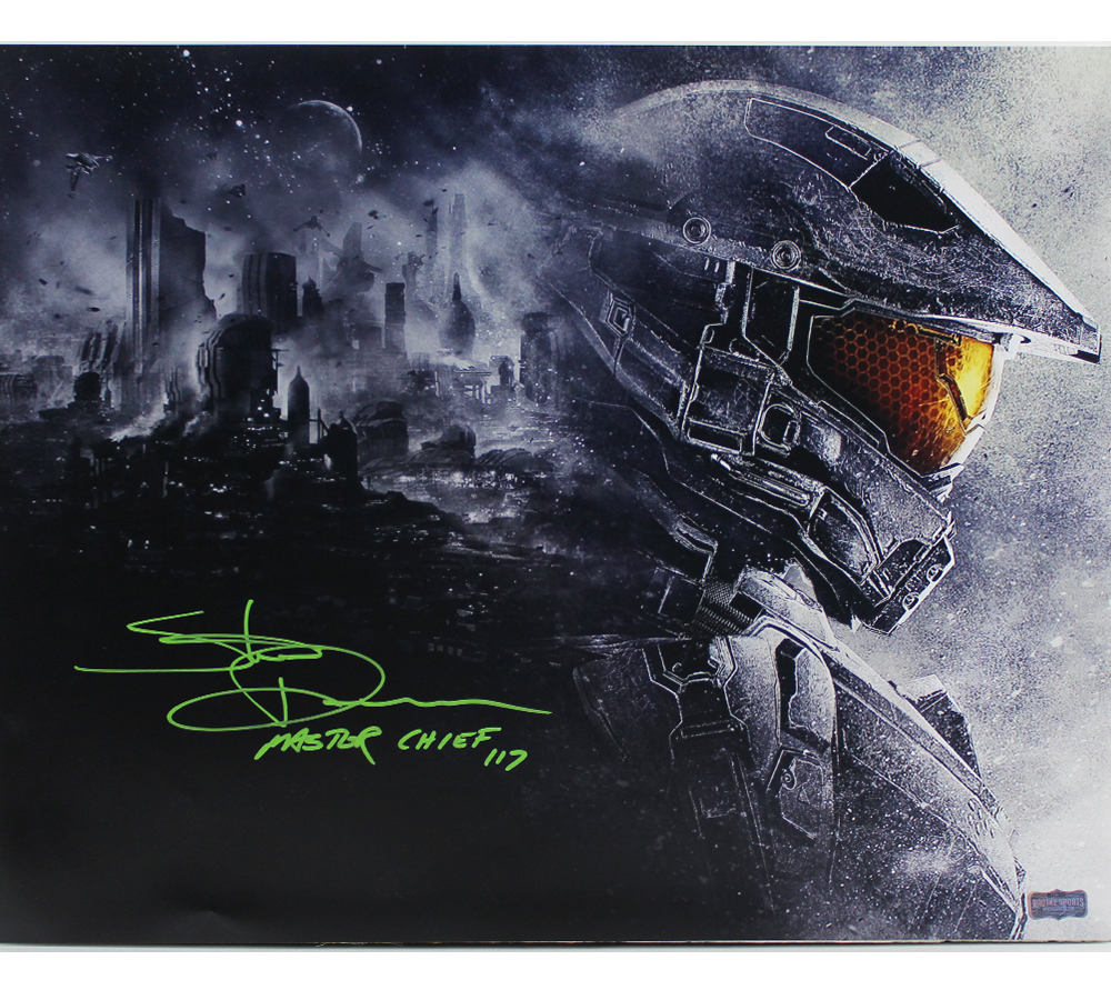18999 16 x 20 in. Steve Downes Signed Halo Unframed Photo - City Reflection with Master Chief Inscription -  Radtke Sports
