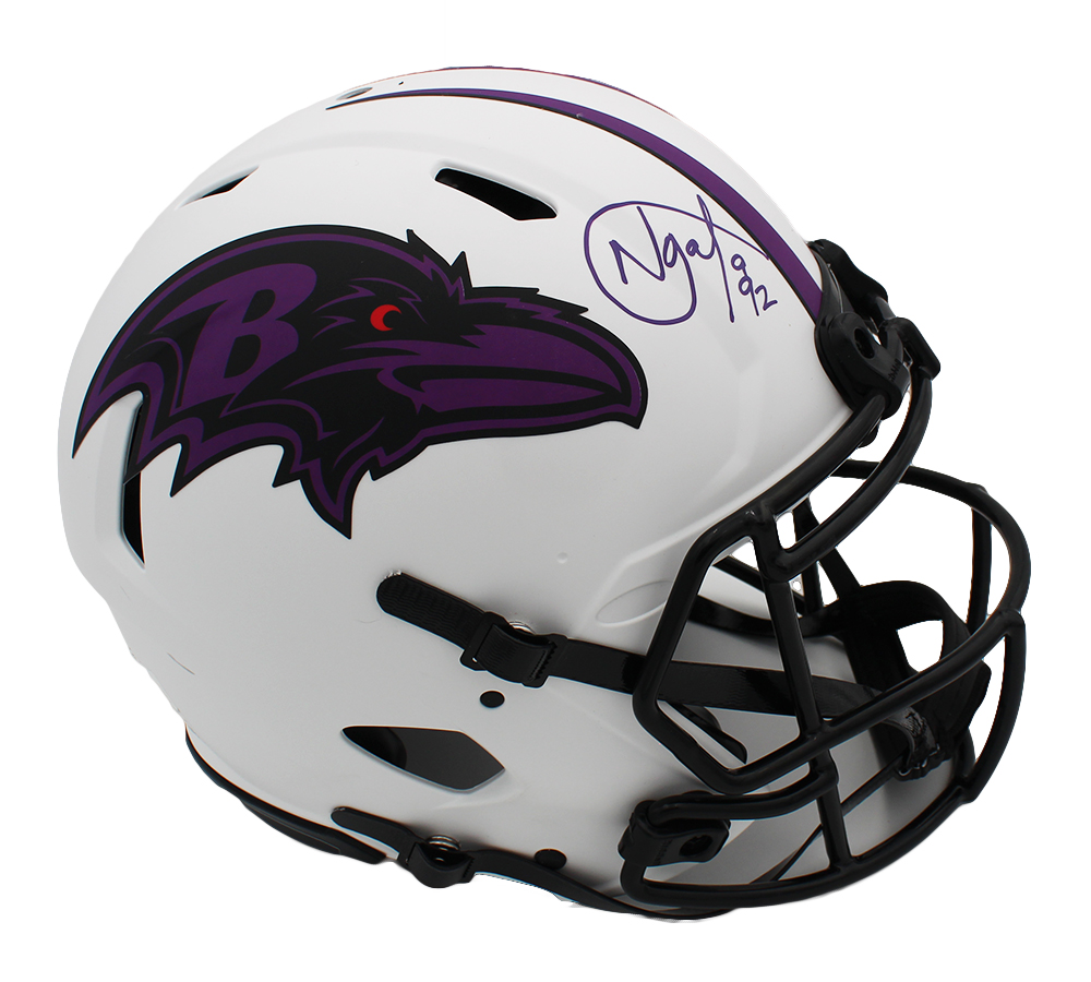 19005 NFL Baltimore Ravens Haloti Ngata Signed Speed Authentic Lunar Helmet