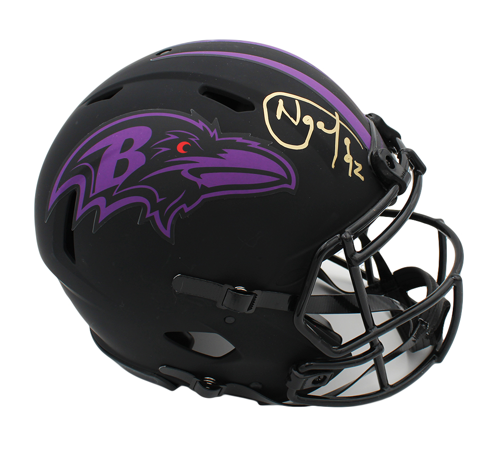 19007 NFL Baltimore Ravens Haloti Ngata Signed Speed Authentic Eclipse Helmet