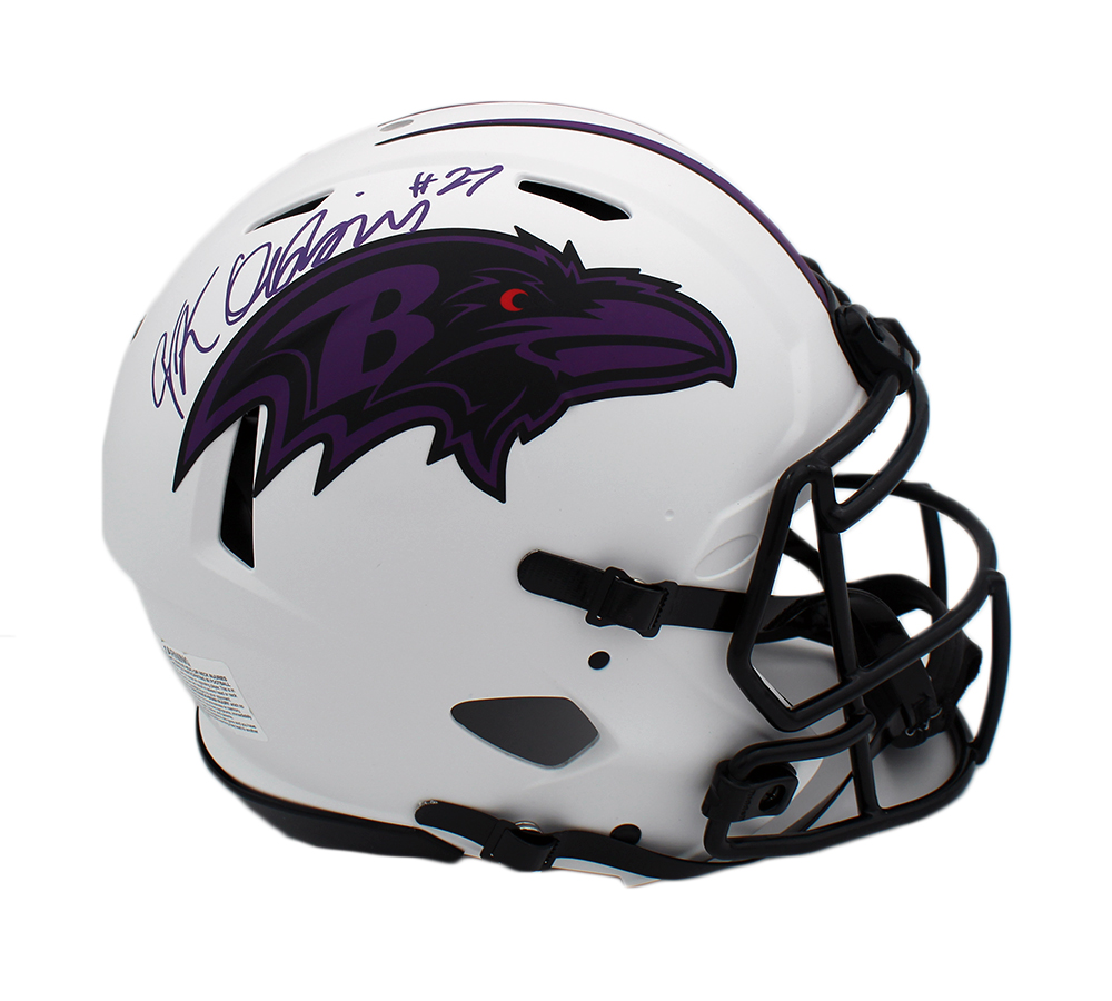 19621 NFL Baltimore Ravens JK Dobbins Signed Speed Authentic Lunar Helmet