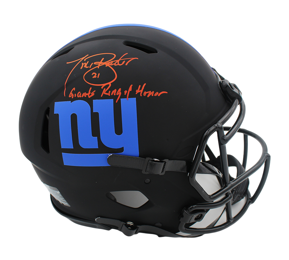 19663 NFL   York Giants Tiki Signed Speed Authentic Eclipse Helmet with Giants Ring Of Honor Inscription
