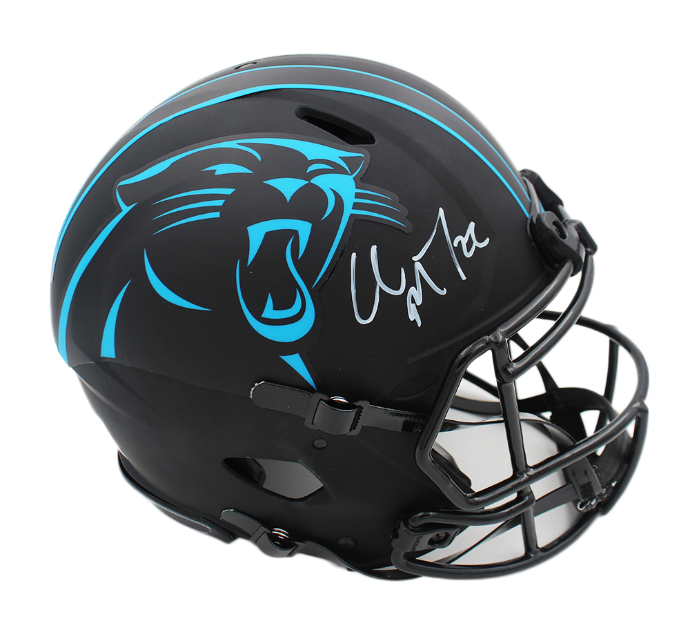 16479 NFL Carolina Panthers Christian McCaffrey Signed Speed Authentic Eclipse Helmet
