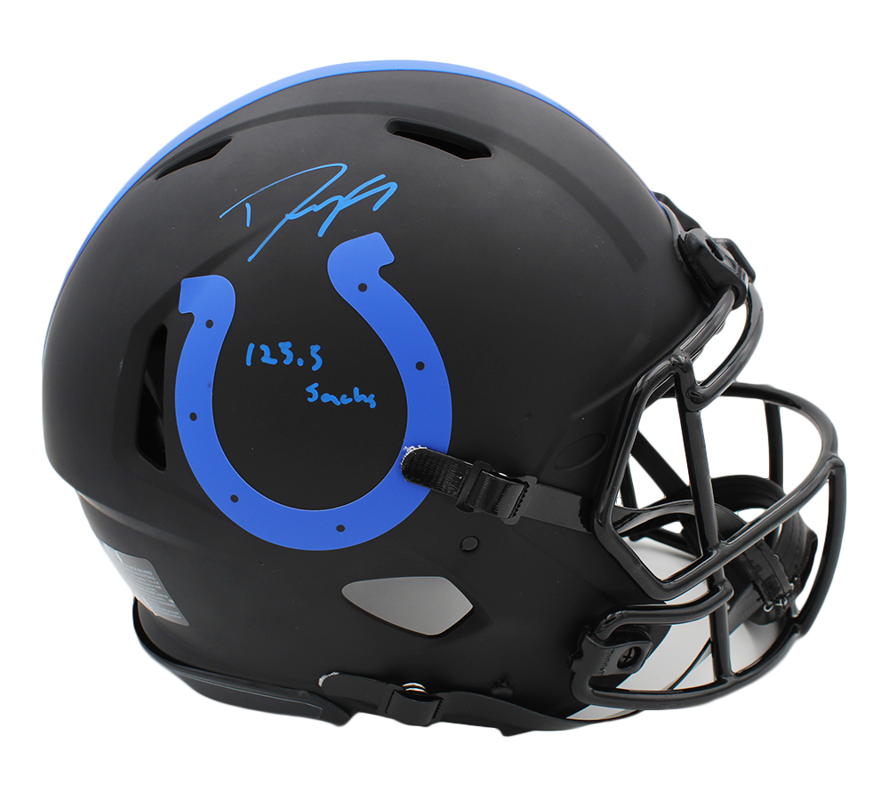 17121 NFL Indianapolis Colts Dwight Freeney Signed Speed Authentic Eclipse Helmet with 125.5 Sacks Inscription