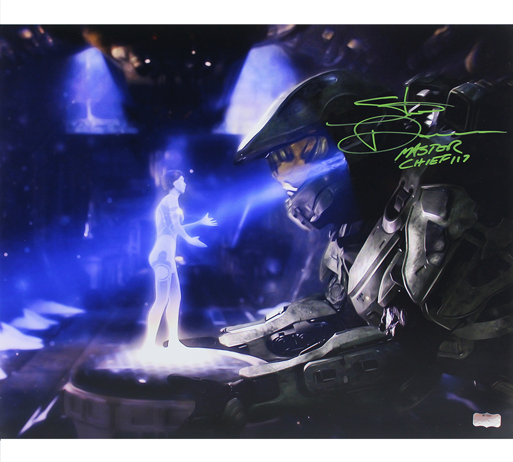 17697 16 x 20 in. Steve Downes Signed Halo Unframed Photo - Cortana in Hand Side View with Master Chief Inscription -  Radtke Sports