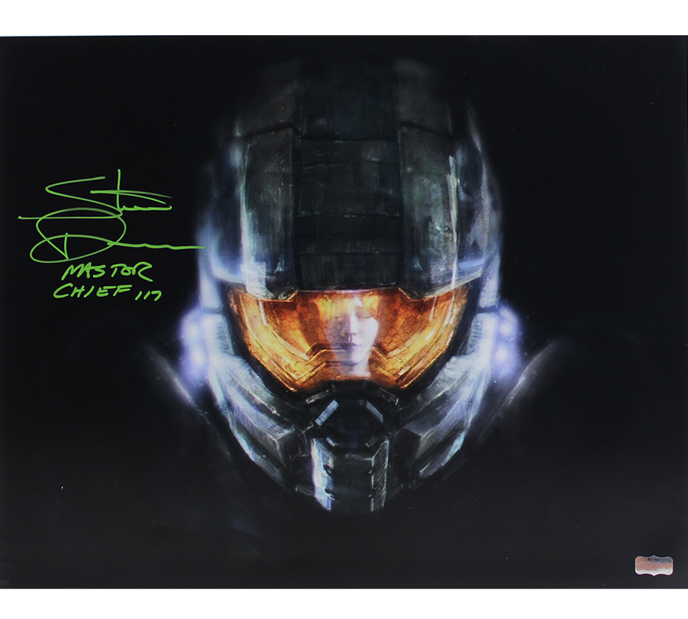 17698 16 x 20 in. Steve Downes Signed Halo Unframed Photo - Cortana Reflection with Master Chief Inscription -  Radtke Sports