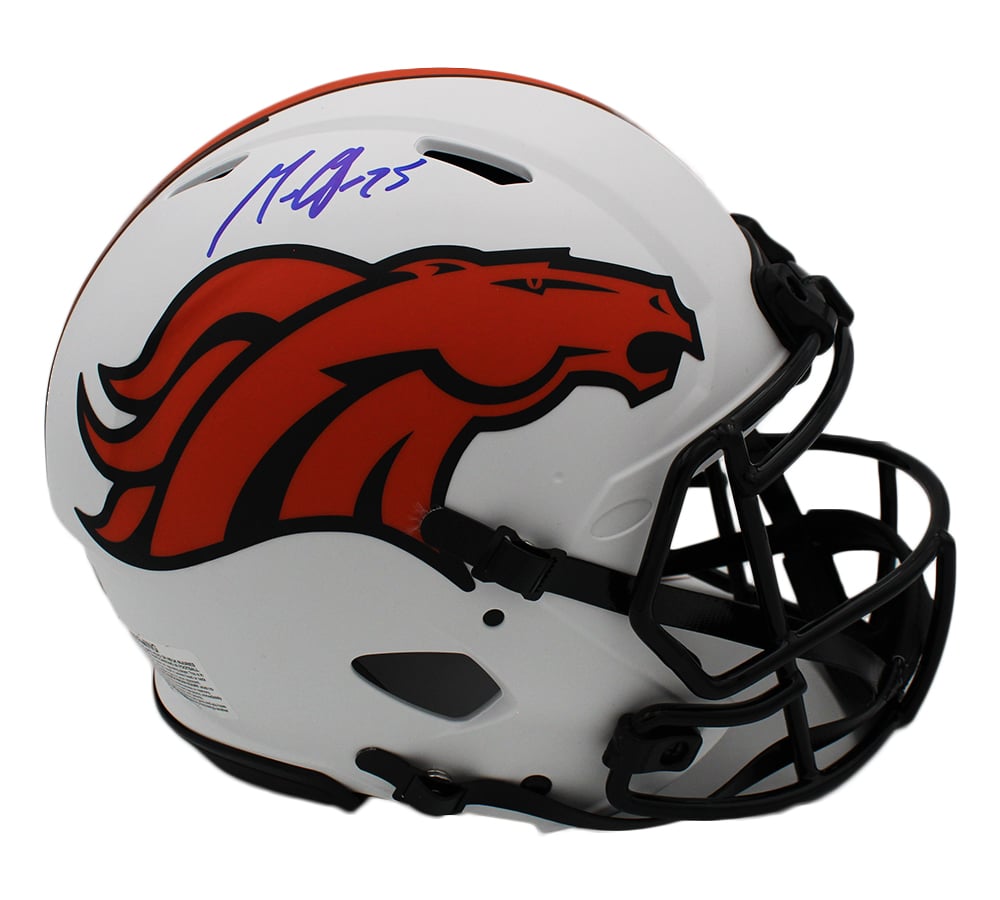 18330 Melvin Gordon Signed Denver Broncos Speed Authentic Lunar NFL Helmet