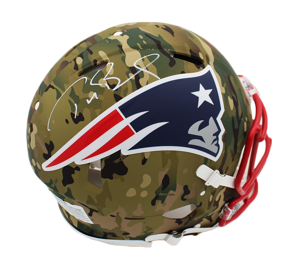 17011 Tom Brady Signed England Patriots Speed Authentic NFL Helmet, Camo
