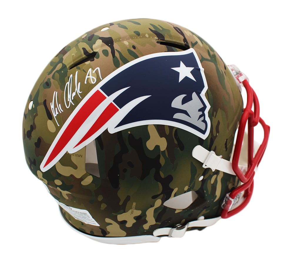 17554 Rob Gronkowski Signed England Patriots Speed Authentic NFL Helmet, Camo