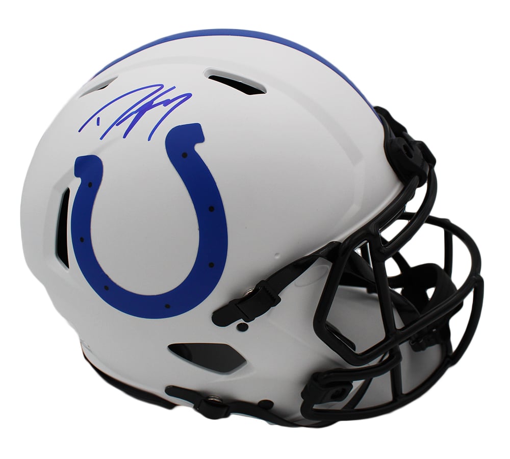 18230 Dwight Freeney Signed Indianapolis Colts Speed Authentic Lunar NFL Helmet