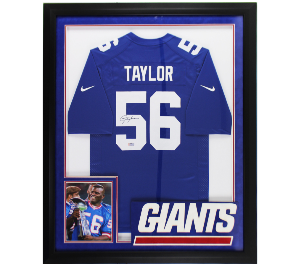 20016 Lawrence Taylor Signed   York Giants LED Framed Nike Game NFL Jersey, Blue -  Radtke Sports
