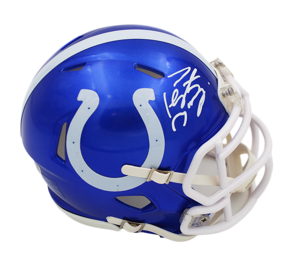 20705 Peyton Manning Signed Indianapolis Colts Speed Flash NFL Mini Helmet