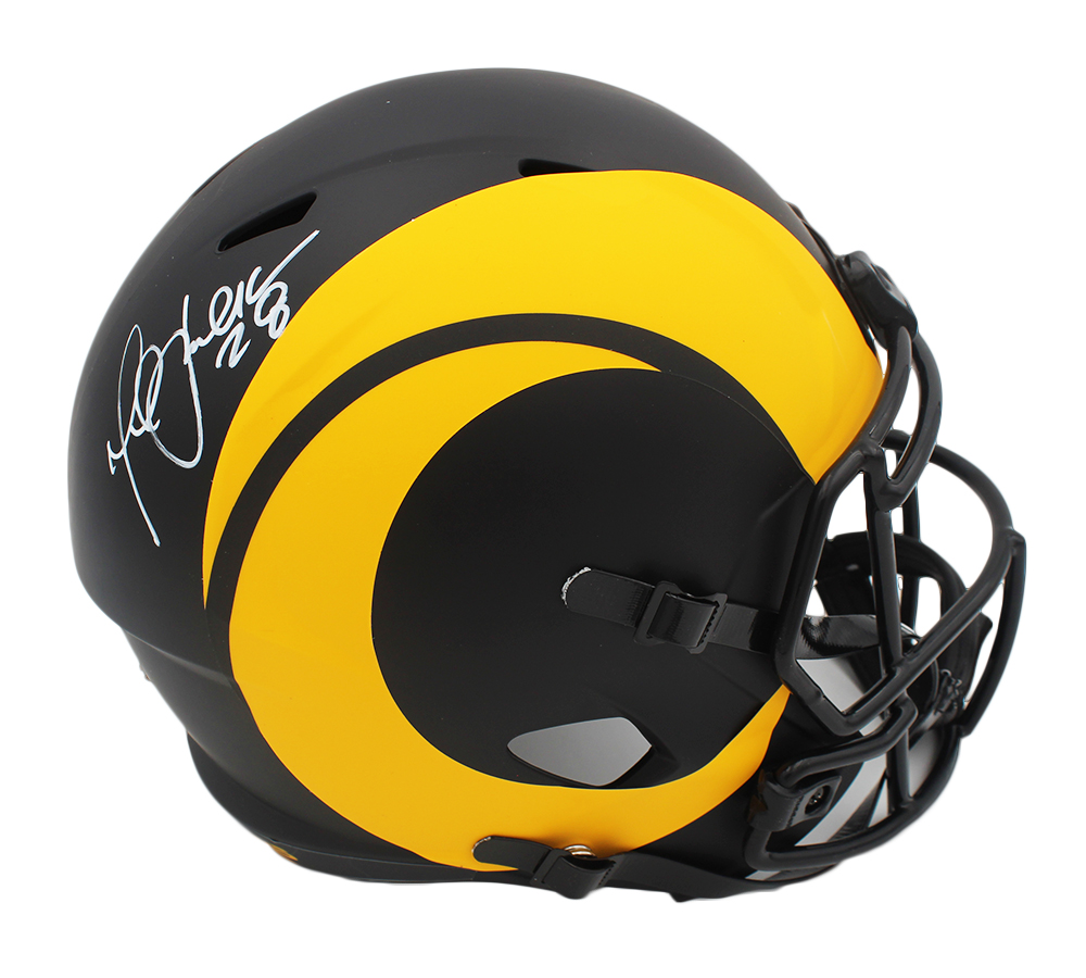 16937 Marshall Faulk Signed Los Angeles Rams Speed Full Size Eclipse NFL Helmet