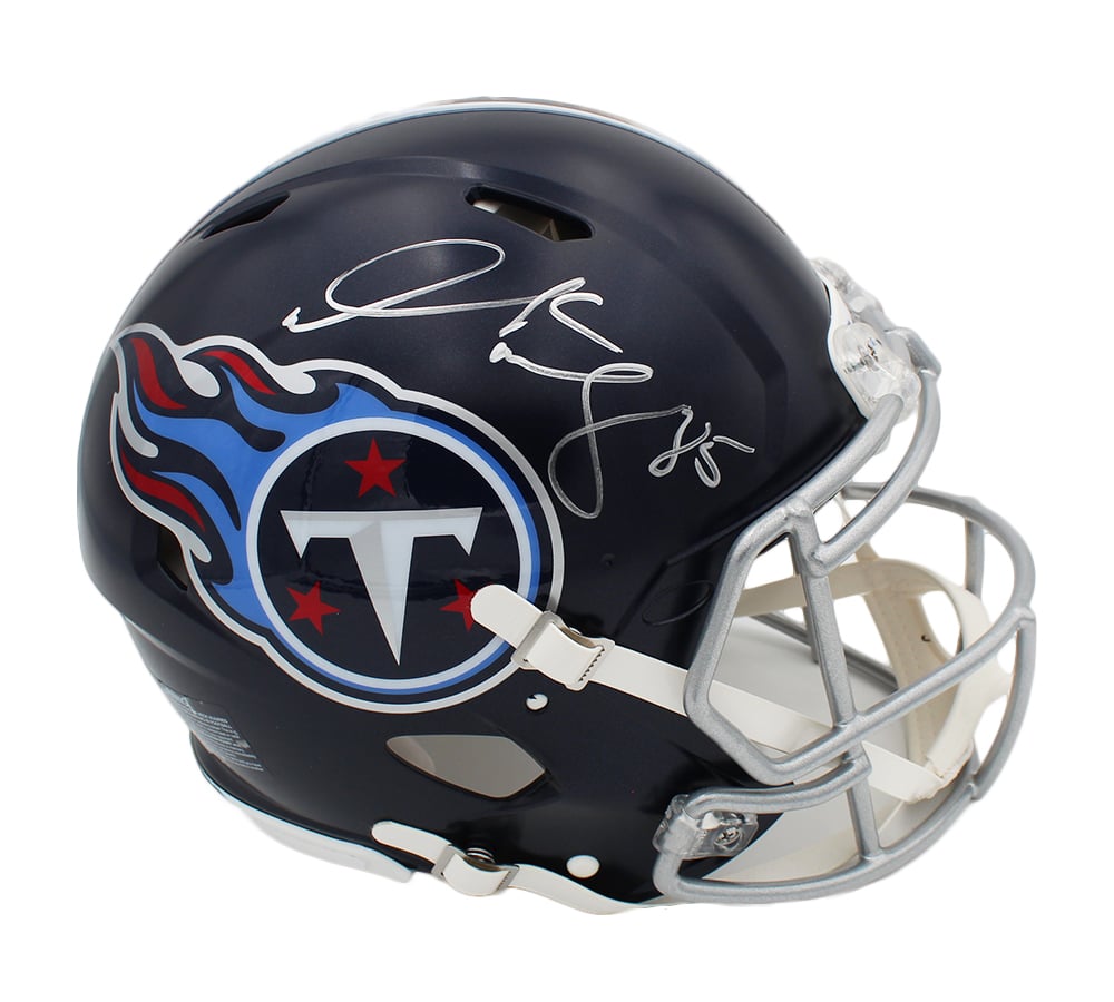 18748 Derrick Mason Signed Tennessee Titans Speed Authentic NFL Helmet