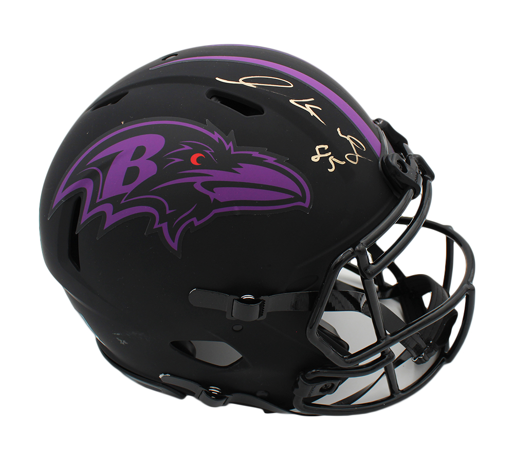 18765 Derrick Mason Signed Baltimore Ravens Speed Authentic Eclipse NFL Helmet