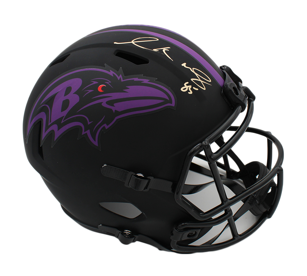 18766 Derrick Mason Signed Baltimore Ravens Speed Full Size Eclipse NFL Helmet