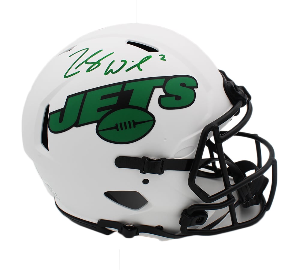 19250 Zach Wilson Signed   York Jets Speed Authentic Lunar NFL Helmet