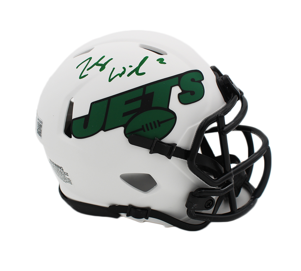 19255 Zach Wilson Signed   York Jets Speed Lunar NFL Mini Helmet