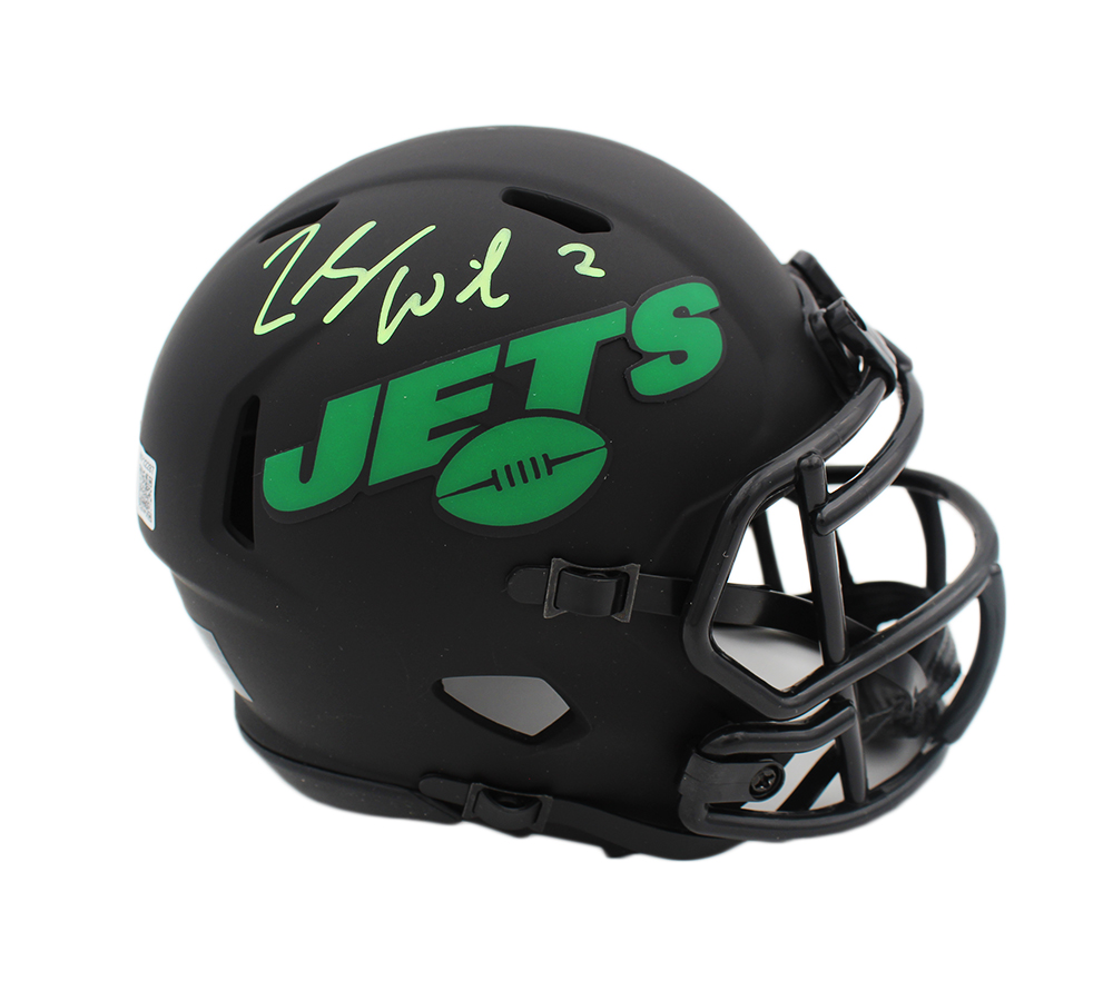 19256 Zach Wilson Signed   York Jets Speed Eclipse NFL Mini Helmet