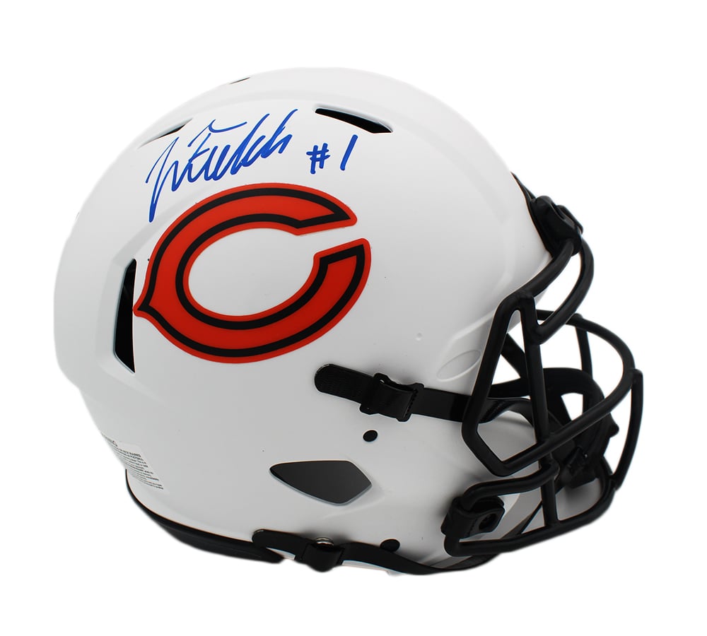 19285 Justin Fields Signed Chicago Bears Speed Authentic Lunar NFL Helmet