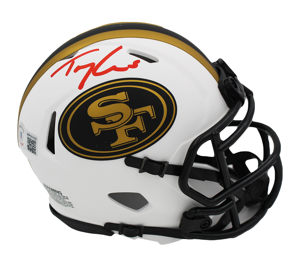 19296 Trey Lance Signed San Francisco 49ers Speed Lunar NFL Mini Helmet
