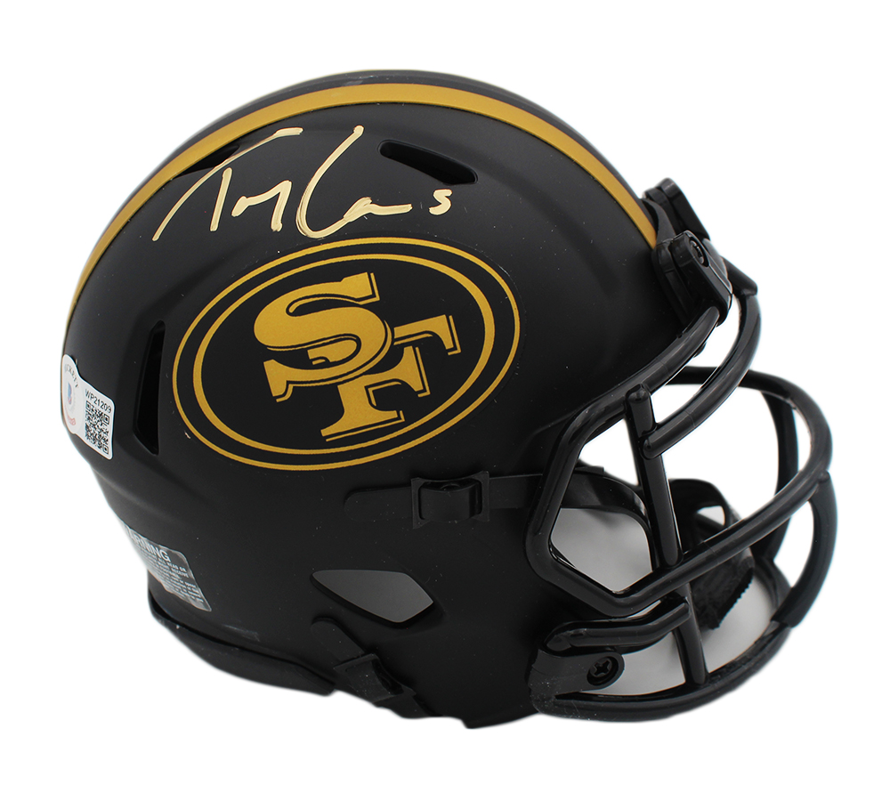 19297 Trey Lance Signed San Francisco 49ers Speed Eclipse NFL Mini Helmet