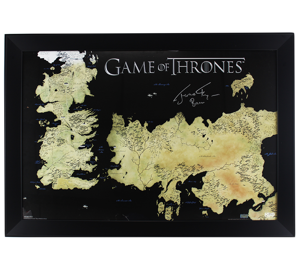 Picture of Radtke Sports 19987 24 x 36 in. Jerome Flynn Signed Game of Thrones Framed Westeros Map Poster with Bronn Inscription