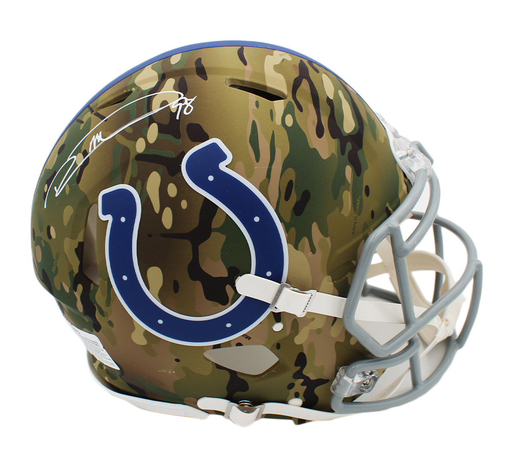 20484 Robert Mathis Signed Indianapolis Colts Speed Authentic NFL Helmet, Camo