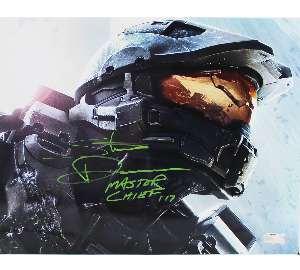 20544 11 x 14 in. Steve Downes Signed Halo Unframed Photo - Side View with Master Chief Inscription -  Radtke Sports