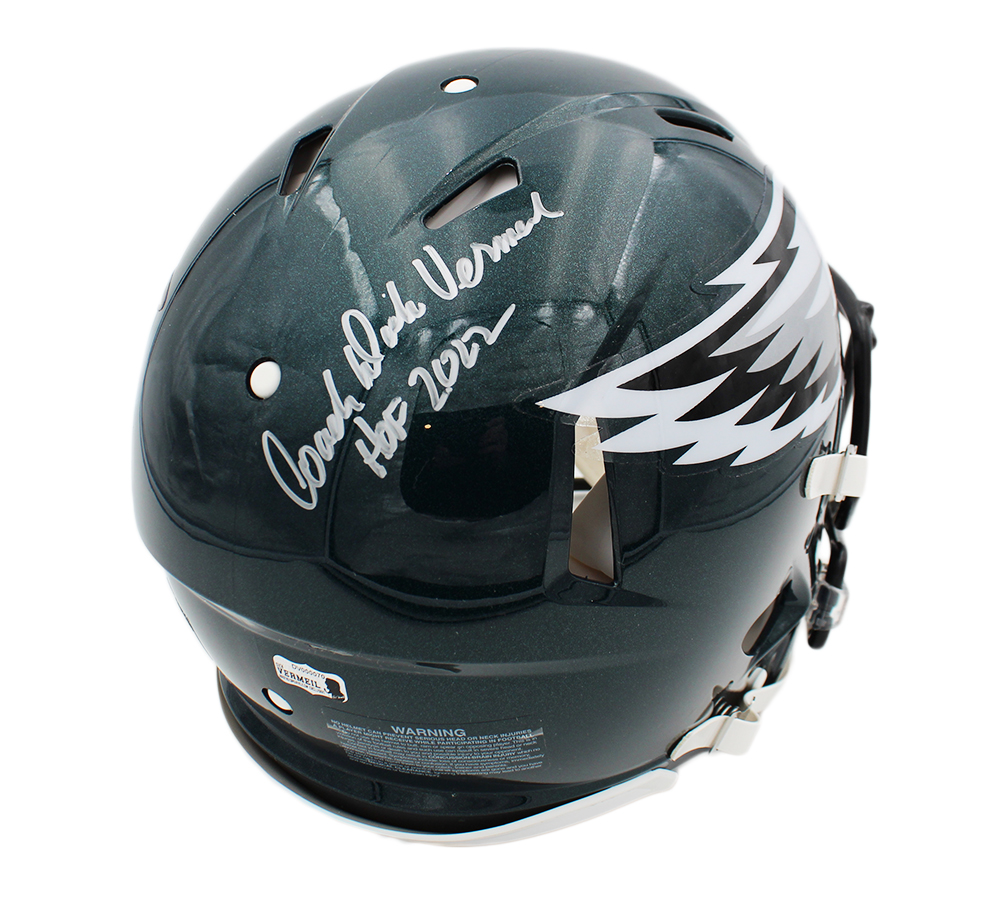 21169 Dick Vermeil Signed Philadelphia Eagles Speed Authentic NFL Helmet with HOF 2022 Inscription