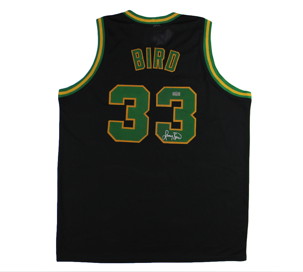 22301 Larry Bird Signed Boston Custom Jersey, Black