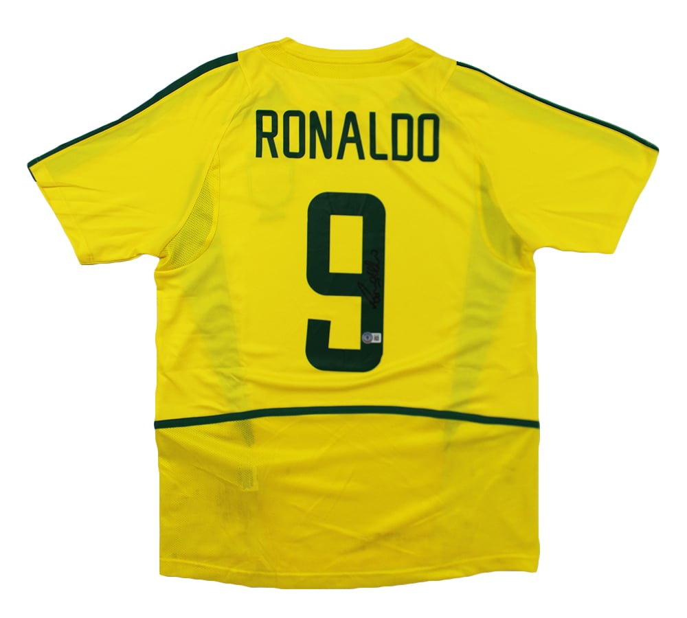 Picture of Radtke Sports 22344 Ronaldo Nazario Signed Brazil Authentic Soccer Jersey&#44; Yellow