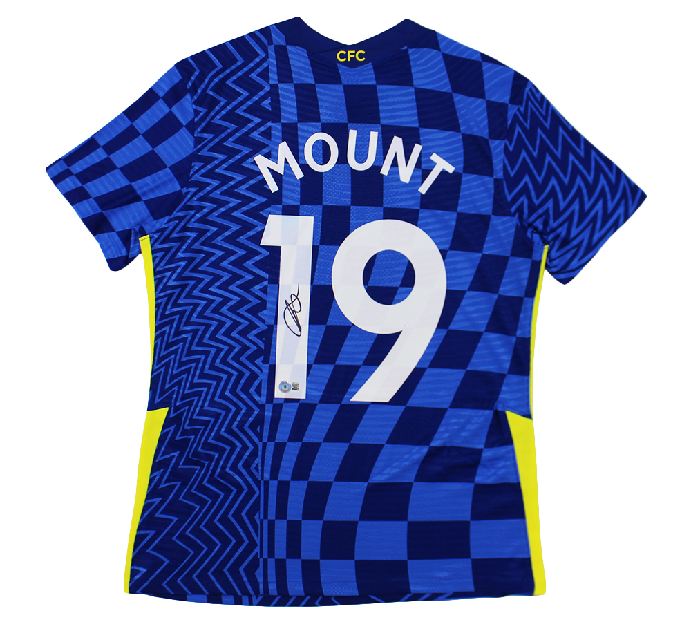 Picture of Radtke Sports 22350 Mason Mount Signed Chelsea Nike Checkers Soccer Jersey&#44; Blue