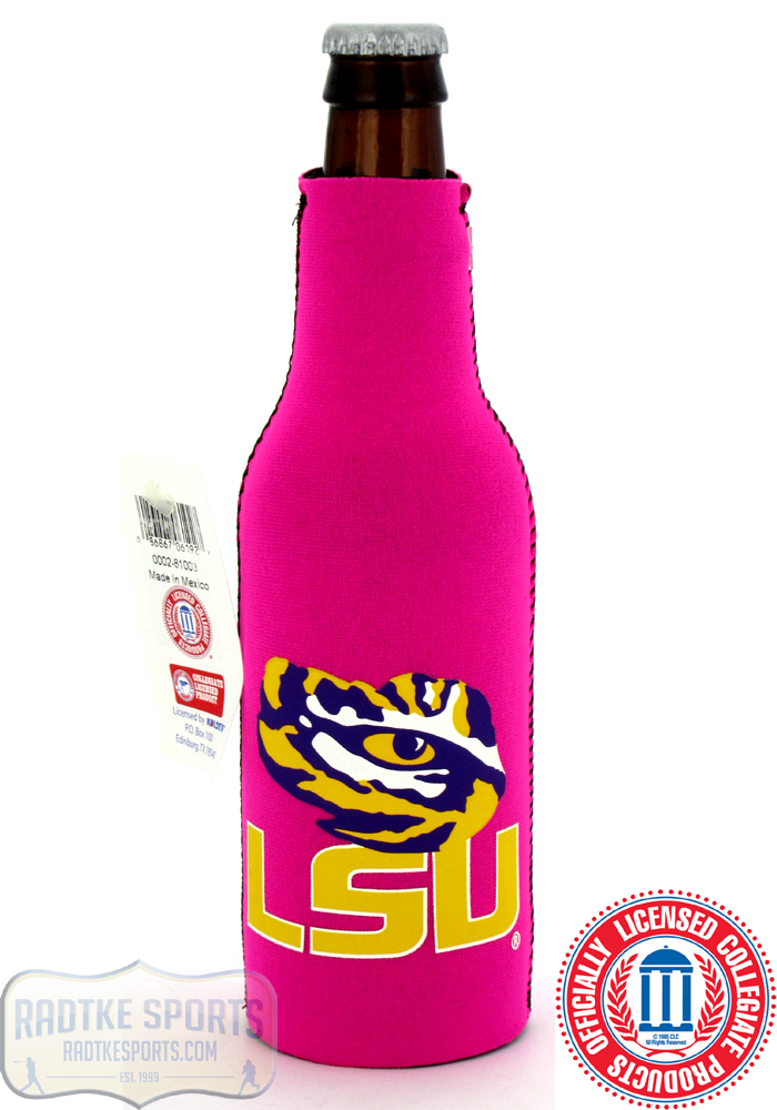 Picture of Radtke Sports 3392 12 oz LSU Tigers Officially Licensed Neoprene Bottle Huggie&#44; Pink