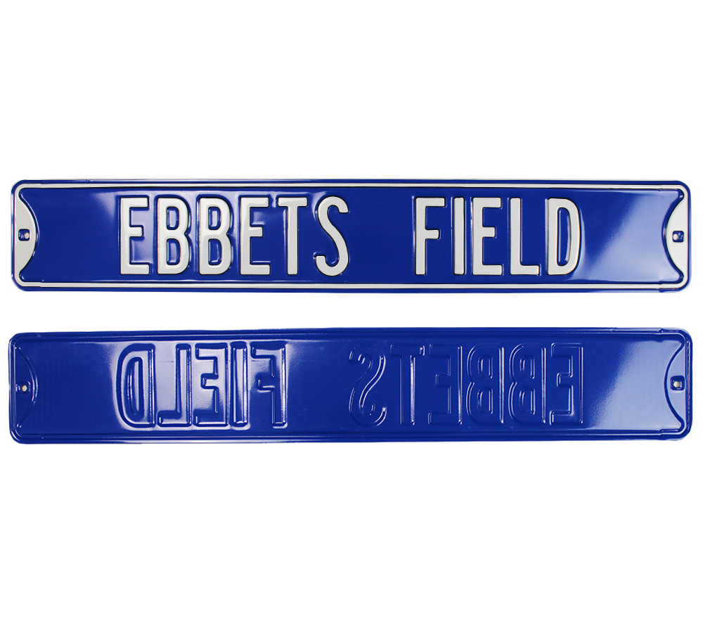 6395 36 x 6 in. Los Angeles Dodgers Ebbets Field Officially Licensed Authentic Steel MLB Street Sign, Blue -  Radtke Sports
