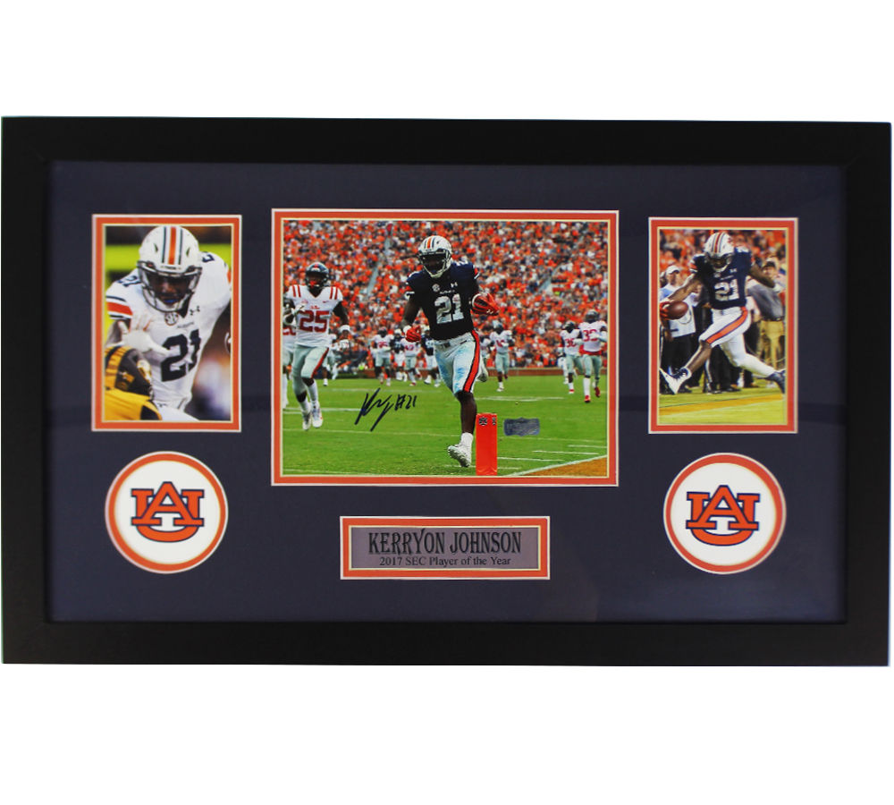 Picture of Radtke Sports 8831 8 x 10 in. Kerryon Johnson Signed Auburn Tigers Framed NCAA Photo - Horizontal