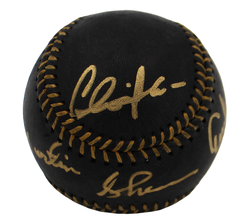 22951 Emilio Estevez Martin & Charlie Sheen Signed Rawlings Official Major League Baseball, Black