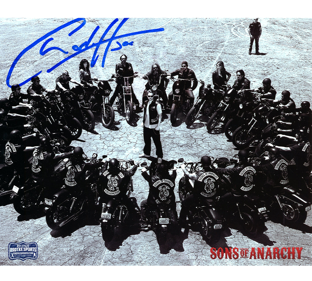 23893 8 x 10 in. Charlie Hunnam Signed Sons of Anarchy Unframed Photo - Circle of Bikes -  Radtke Sports